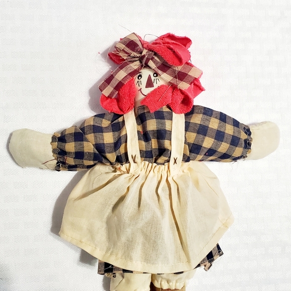 Raggedy Ann Cloth Doll With Rag Hair Handmade. - Picture 3 of 8